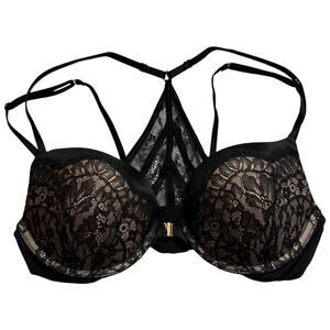Victoria's Secret Very Sexy Push Up Bra Pigeonnant Women 34C Black Lace Wire
